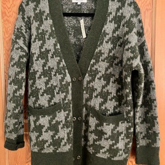 NWT Madewell Allston Double-Button Cardigan Sweater in Houndstooth, Sz XS - Picture 5 of 6